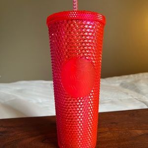 Starbucks studded hot pink tumbler